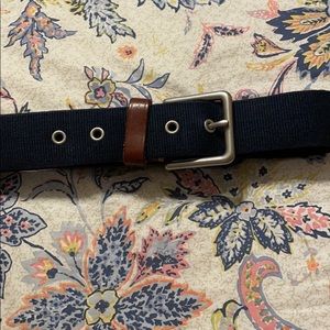 J. Crew mens fabric and leather belt